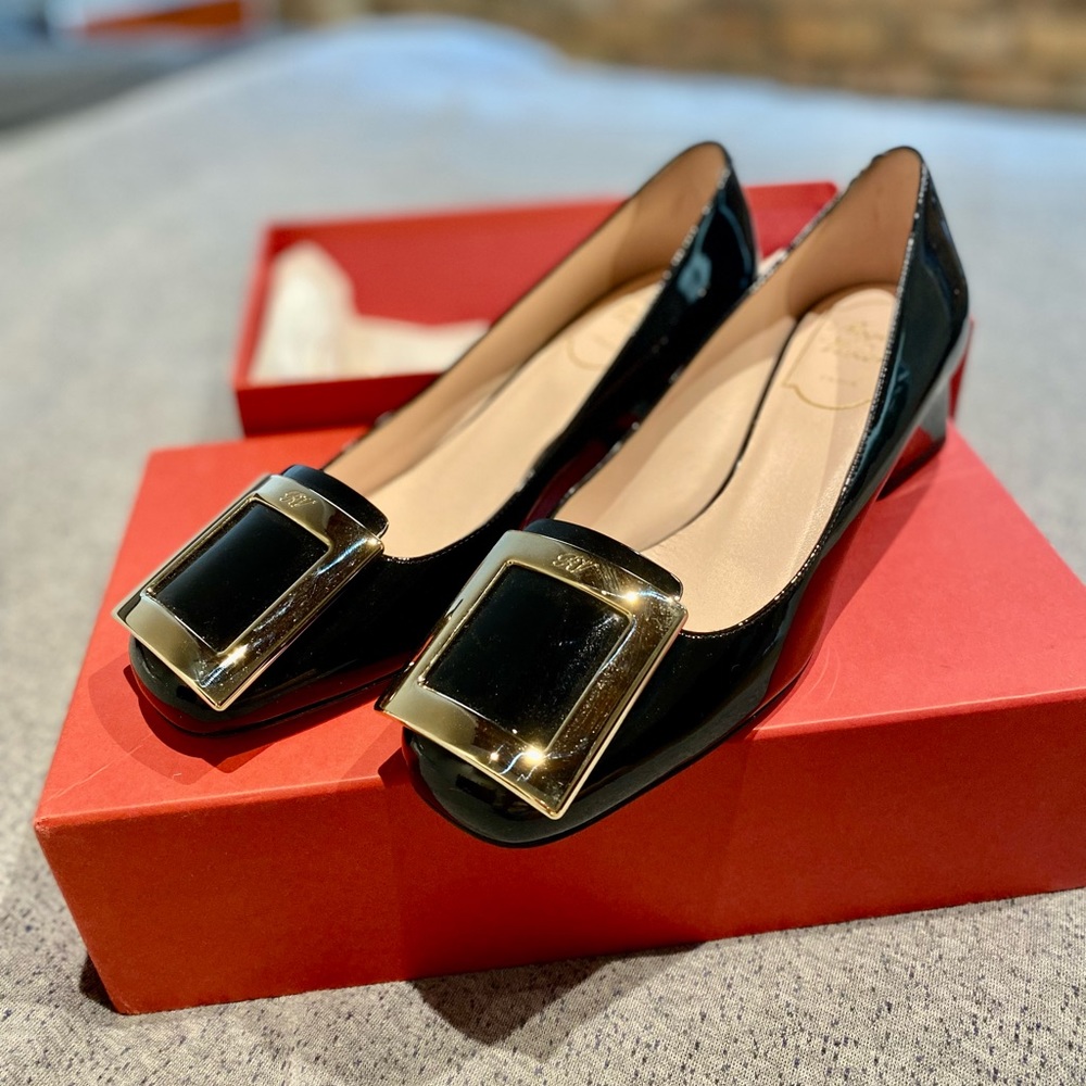 “Brand New” Roger Viver Tres Metal Buckle Patent Heels - Sold Out Everywhere